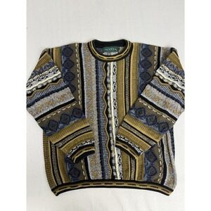 Vintage 90s Tundra Sweater Men's Large Textured 3D Coogi Style Hip Hop Canada